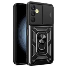 Kemény műanyag és rugalmas TPU hibrid tok Samsung Galaxy A25 5G telefonhoz - FEKETE