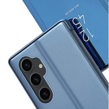 Flip telefontok átlátszó előlappal Samsung Galaxy S23 FE készülékhez - FEKETE
