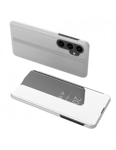 Flip telefontok átlátszó előlappal Samsung Galaxy S23 FE készülékhez - EZÜST