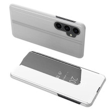 Flip telefontok átlátszó előlappal Samsung Galaxy S23 FE készülékhez - EZÜST