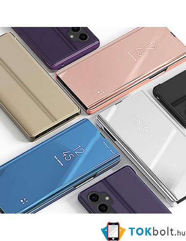 Flip telefontok átlátszó előlappal Samsung Galaxy S23 FE készülékhez - EZÜST