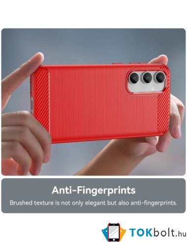 Samsung Galaxy S23 FE karbon mintás tok - PIROS