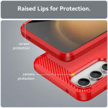 Samsung Galaxy S23 FE karbon mintás tok - PIROS