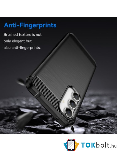 Samsung Galaxy S23 FE karbon mintás tok - FEKETE