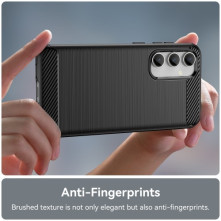 Samsung Galaxy S23 FE karbon mintás tok - FEKETE