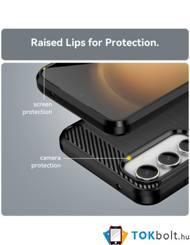 Samsung Galaxy S23 FE karbon mintás tok - FEKETE