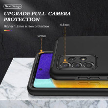 Kemény műanyag és rugalmas TPU hibrid tok Samsung Galaxy A52 4G/5G / A52s 5G telefonhoz - FEKETE