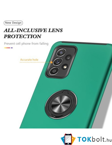 Kemény műanyag és rugalmas TPU hibrid tok Samsung Galaxy A52 4G/5G / A52s 5G telefonhoz - ZÖLD