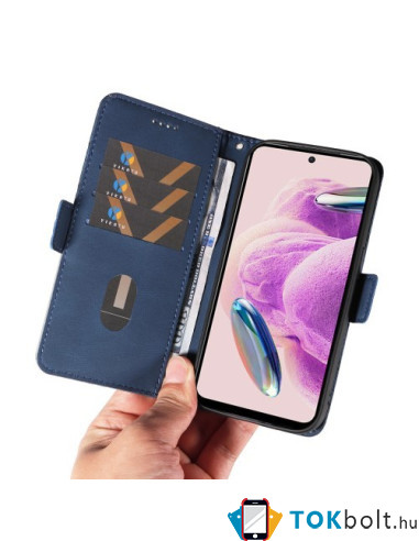 Oldalra nyíló tok Xiaomi Redmi Note 12s telefonhoz - KÉK