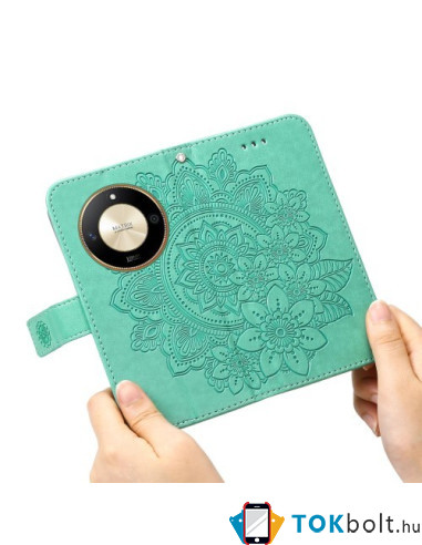 Oldalra nyíló tok Honor Magic6 Lite telefonhoz - ZÖLD