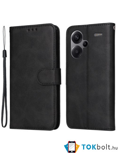 Oldalra nyíló tok Xiaomi Redmi Note 13 Pro+ telefonhoz - FEKETE