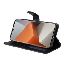 Oldalra nyíló tok Xiaomi Redmi Note 13 Pro+ telefonhoz - FEKETE