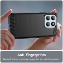 Honor X8b karbon mintás tok - FEKETE