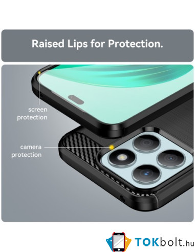 Honor X8b karbon mintás tok - FEKETE