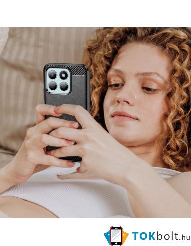 Honor X8b karbon mintás tok - FEKETE