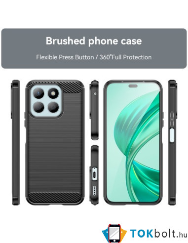 Honor X8b karbon mintás tok - FEKETE