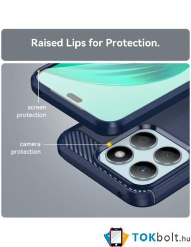 Honor X8b karbon mintás tok - KÉK