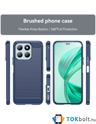 Honor X8b karbon mintás tok - KÉK
