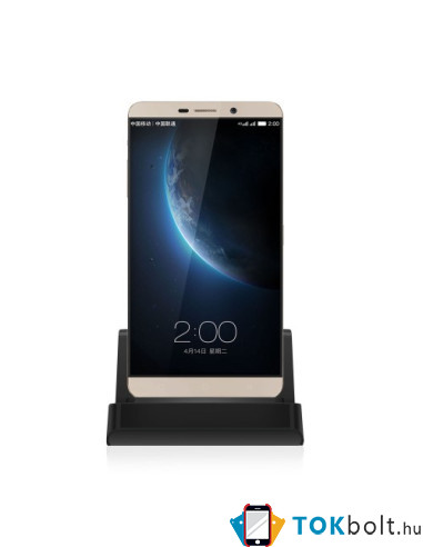 USB Type-C töltő dokkoló asztali töltőállvány - FEKETE