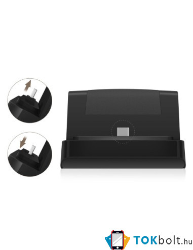 USB Type-C töltő dokkoló asztali töltőállvány - FEKETE