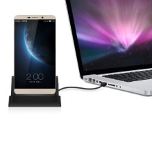 USB Type-C töltő dokkoló asztali töltőállvány - FEKETE