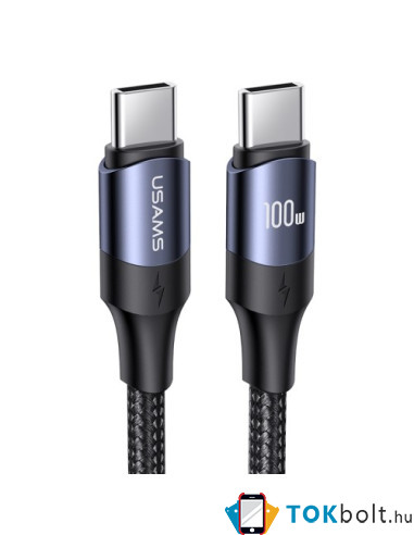USAMS US-SJ525 U71 Type-C töltő adatkábel 100W PD gyorstöltés - 2m - FEKETE
