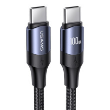 USAMS US-SJ525 U71 Type-C töltő adatkábel 100W PD gyorstöltés - 2m - FEKETE