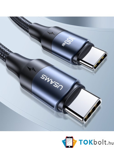 USAMS US-SJ525 U71 Type-C töltő adatkábel 100W PD gyorstöltés - 2m - FEKETE