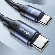 USAMS US-SJ525 U71 Type-C töltő adatkábel 100W PD gyorstöltés - 2m - FEKETE