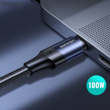 USAMS US-SJ525 U71 Type-C töltő adatkábel 100W PD gyorstöltés - 2m - FEKETE