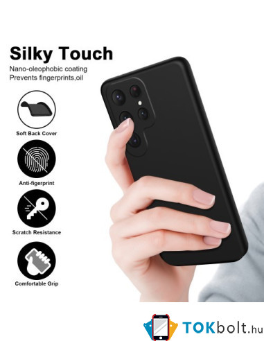 Rugalmas TPU tok Samsung Galaxy S24 Ultra készülékhez - FEKETE