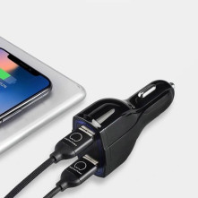 Wozinsky autós töltő USB x2 és USB-C - WCC-01 - FEKETE