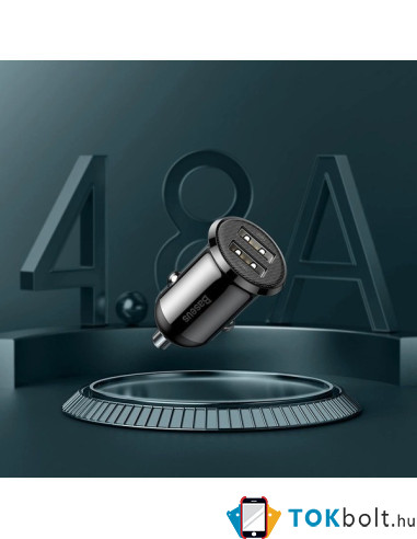 Baseus Grain Pro autós töltő 2x USB 4.8 A - CCALLP-01 - FEKETE