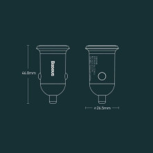 Baseus Grain Pro autós töltő 2x USB 4.8 A - CCALLP-01 - FEKETE