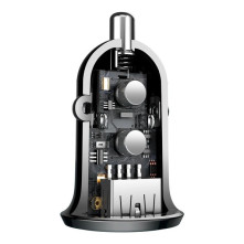 Baseus Grain Pro autós töltő 2x USB 4.8 A - CCALLP-01 - FEKETE