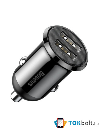 Baseus Grain Pro autós töltő 2x USB 4.8 A - CCALLP-01 - FEKETE