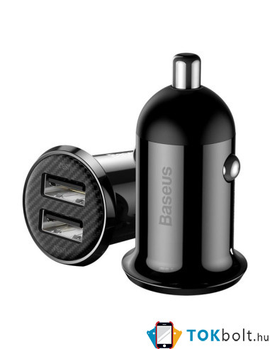 Baseus Grain Pro autós töltő 2x USB 4.8 A - CCALLP-01 - FEKETE