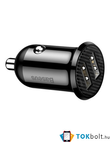 Baseus Grain Pro autós töltő 2x USB 4.8 A - CCALLP-01 - FEKETE
