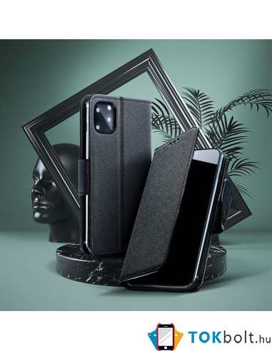 FANCY BOOK oldalra nyíló tok Samsung Galaxy A55 telefonhoz - FEKETE