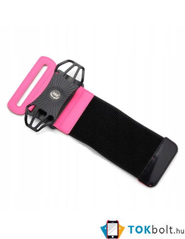 Karra csatolható levehető gyűrűs pántos telefontartó futáshoz, sportoláshoz - 4-6 inch - PINK