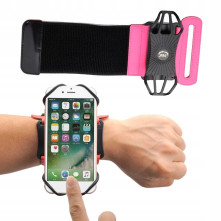 Karra csatolható levehető gyűrűs pántos telefontartó futáshoz, sportoláshoz - 4-6 inch - PINK