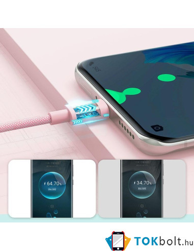 Joyroom kábel USB - Lightning kábel töltéshez/adatátvitelhez 1m - S-1030M13 - RÓZSASZÍN