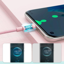 Joyroom kábel USB - Lightning kábel töltéshez/adatátvitelhez 1m - S-1030M13 - RÓZSASZÍN