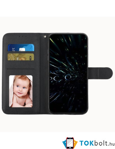 Oldalra nyíló tok Samsung Galaxy A55 telefonhoz - FEKETE