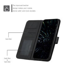 Oldalra nyíló tok Samsung Galaxy A55 telefonhoz - FEKETE