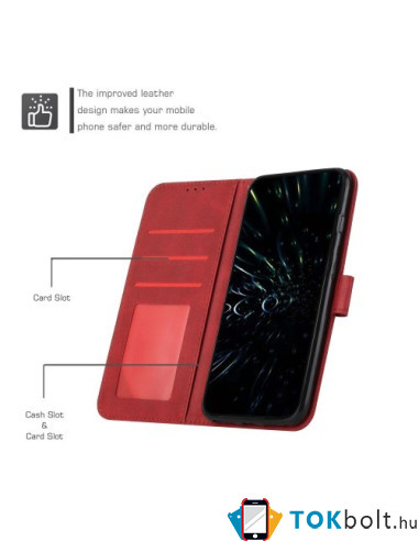 Oldalra nyíló tok Samsung Galaxy A55 telefonhoz - PIROS