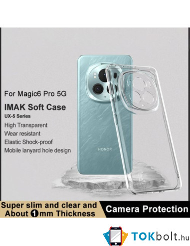 Rugalmas TPU tok Honor Magic6 Pro készülékhez - ÁTTETSZŐ