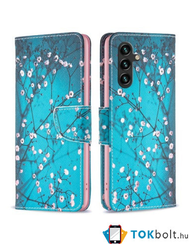 Oldalra nyíló mintás telefontok Samsung Galaxy A15 / A15 5G telefonhoz - TAVASZI VIRÁG