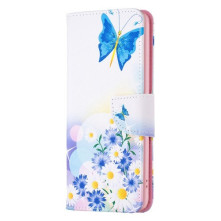 Oldalra nyíló mintás telefontok Samsung Galaxy A15 / A15 5G telefonhoz - PILLANGÓK ÉS VIRÁGOK