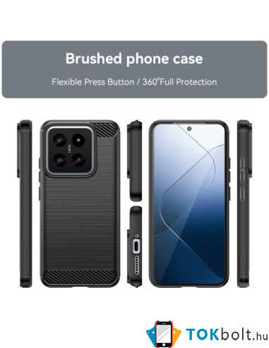 Xiaomi 14 karbon mintás tok - FEKETE